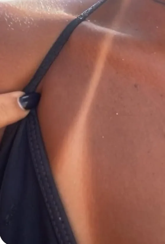 Antes e depois de bronzeamento personalizado HUE Studio
